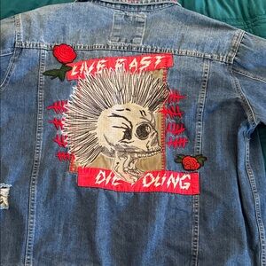 Hudson Jeans Blue Denim Jacket distressed